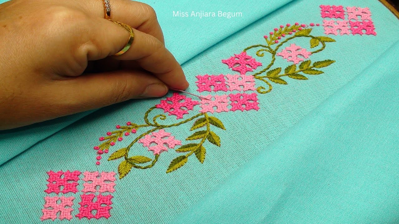 Elegant Sindhi Embroidery, Add a Traditional Touch to Your Dress Border @MIssAnjiaraBegum