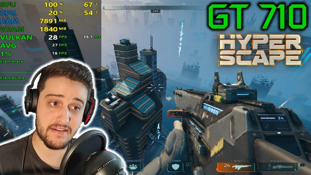 GT 710 | HyperScape - 720p, 1024x768, 256x192 - Ultra Low settings