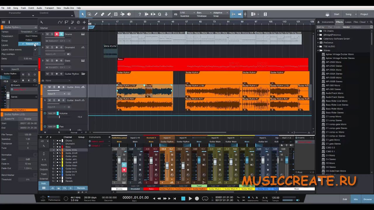 PreSonus Studio One 3. Часть 4. Элементы левой части рабочего пространства Studio One 3