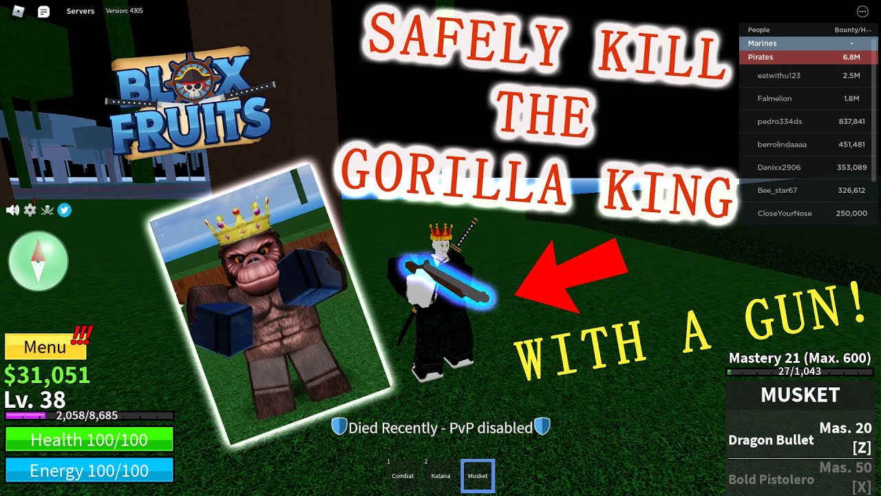 Blox Fruits - How to SAFELY kill the Gorilla King