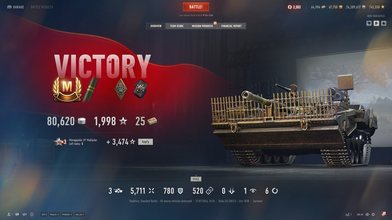 Strv 103B Second Mark - road to 3 Mark - World Of Tanks 2.0