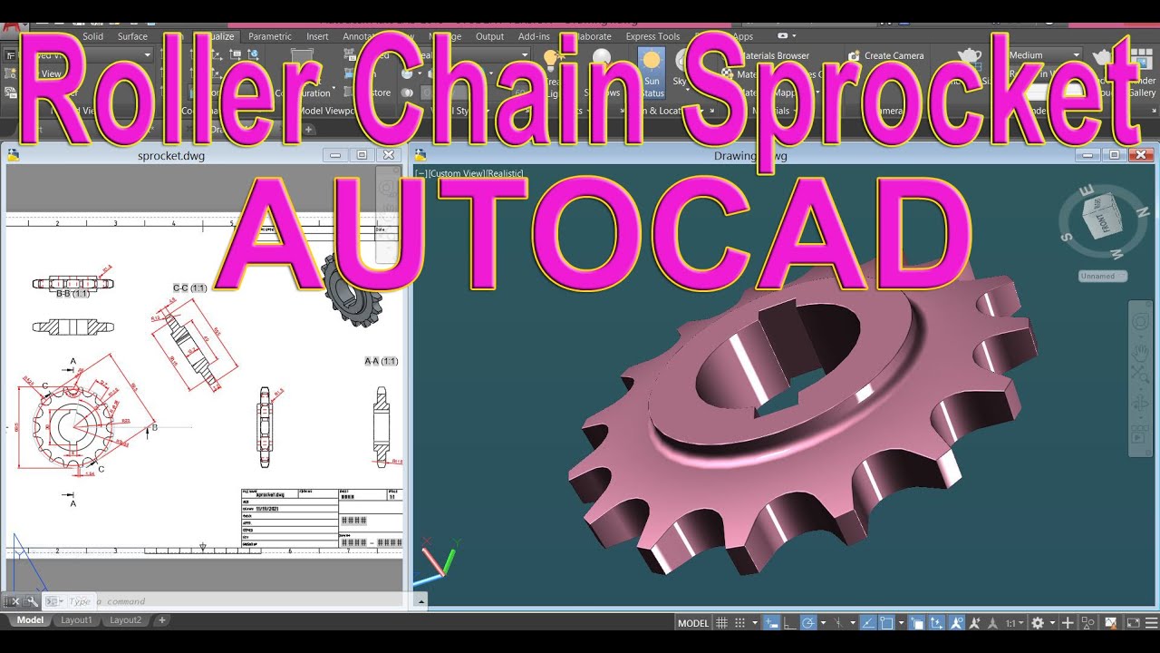 Autocad - Roller Chain Sprocket