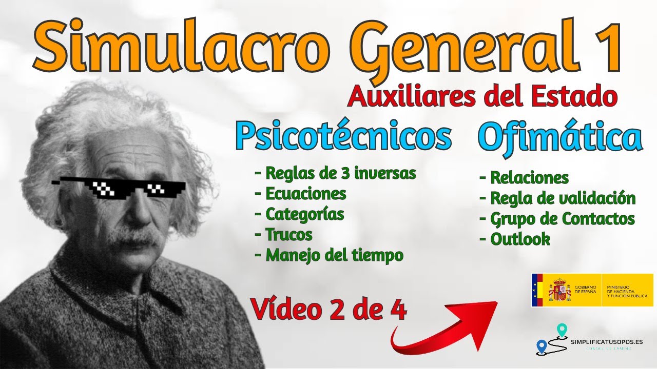 👨‍🏫 SIMULACRO GENERAL 1 AUXILIARES del Estado | 🏆 Psicotécnicos y ofimática