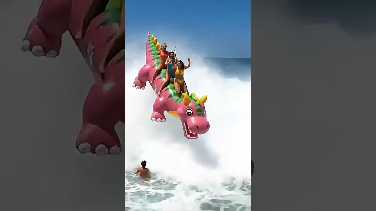 AI Crazy inflatable surfing Dragon Drop pooltoy fun