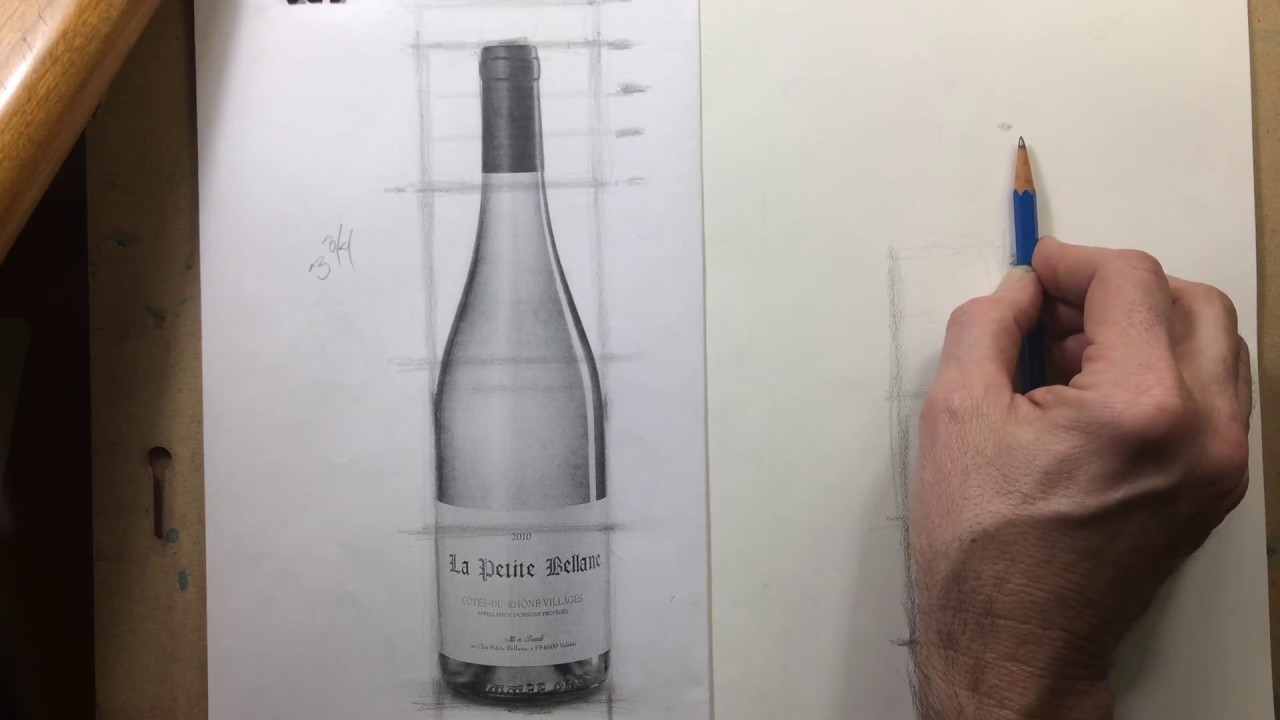 Drawing Instruction - White Wine Bottle 02