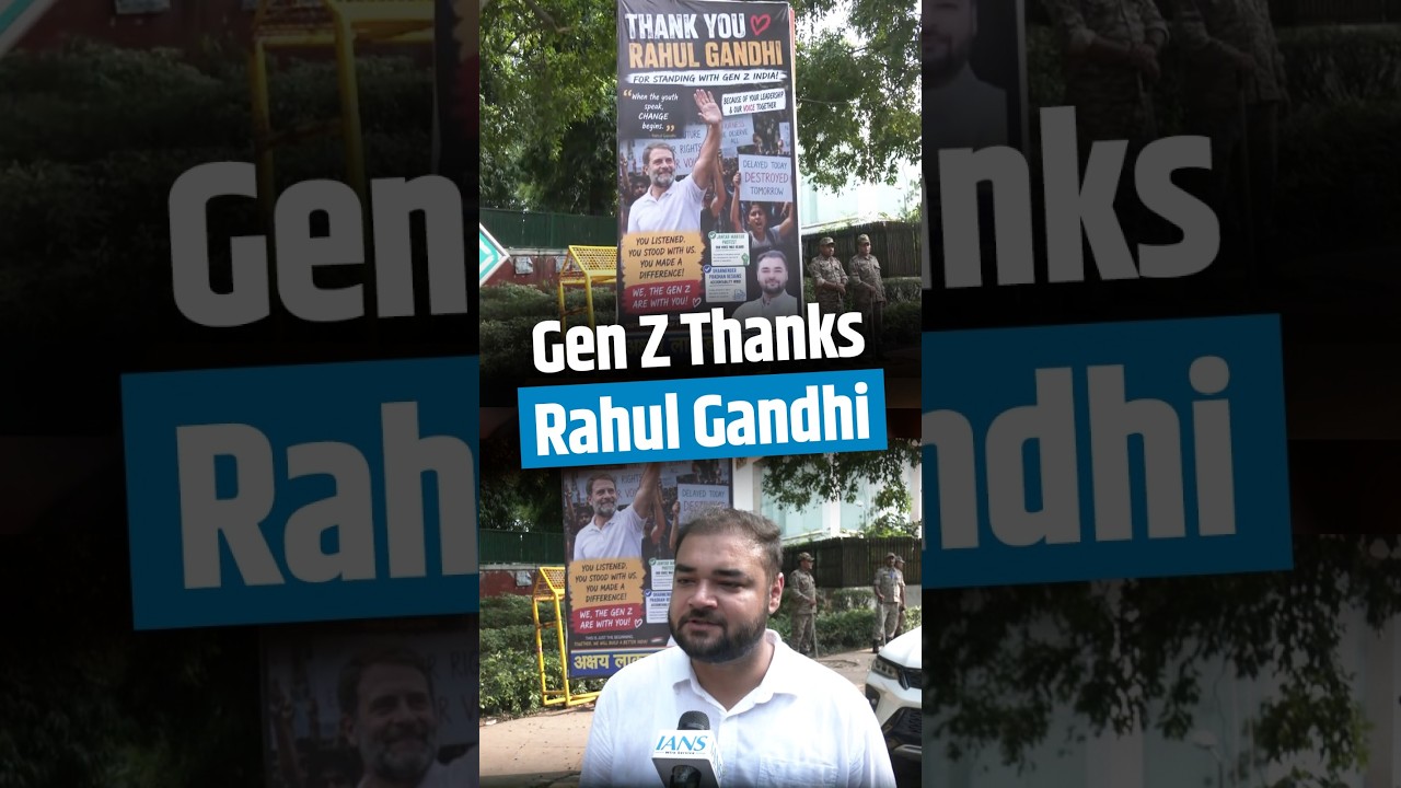 'Thank You Rahul Gandhi' Poster Outside Youth Congress Office | Gen Z Support Claim