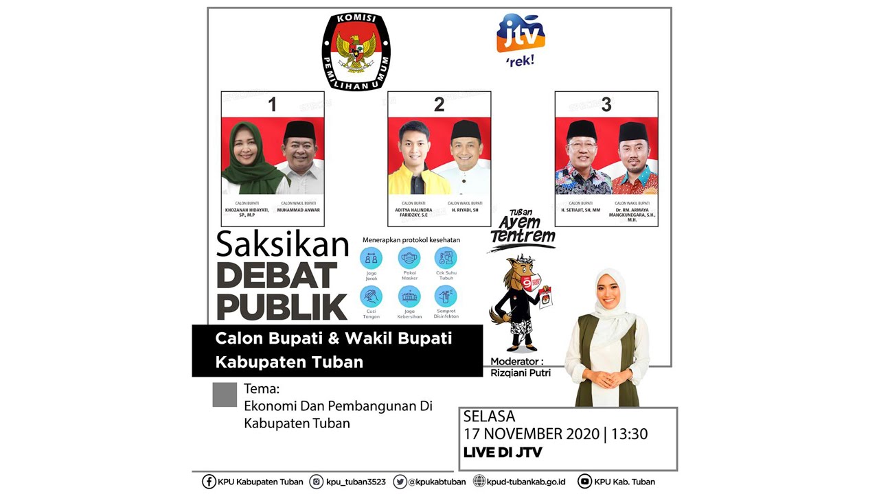 DEBAT PUBLIK PUTARAN KEDUA PASANGAN CALON BUPATI DAN WAKIL BUPATI TUBAN TAHUN 2020