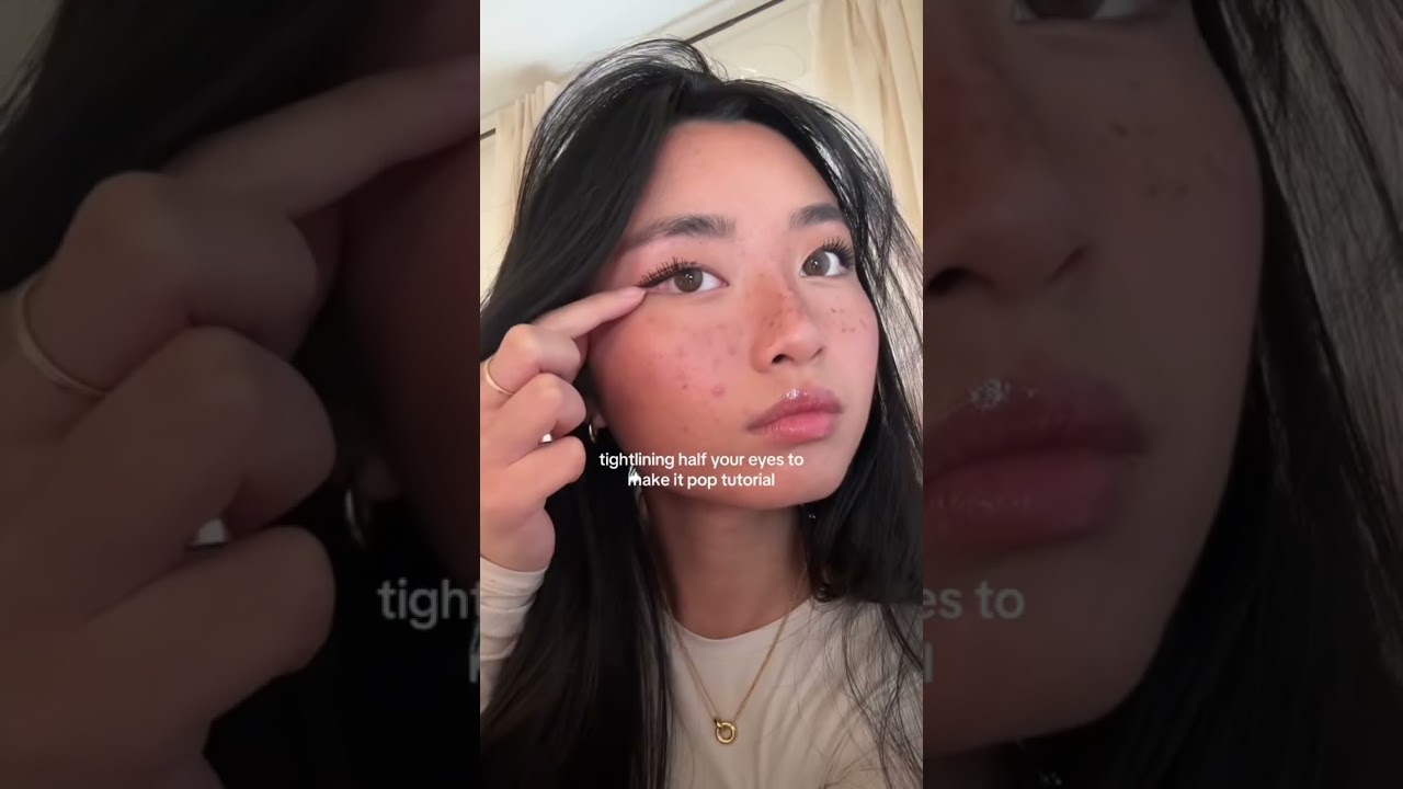 tightline half of your lower lash line to make your brown eyes pop ​⁠makeuptutorial #eyemakeup