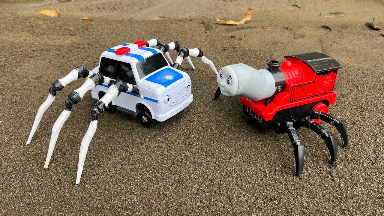merakit thomas toys train, thomas choo choo charles dan monster train spider