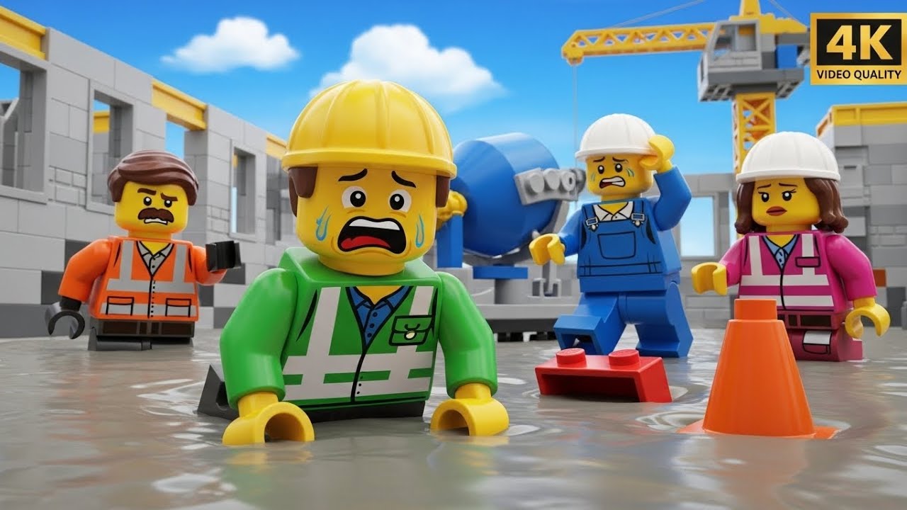 LEGO City Construction: Lunch Box Buried in Cement! 🥪🧱