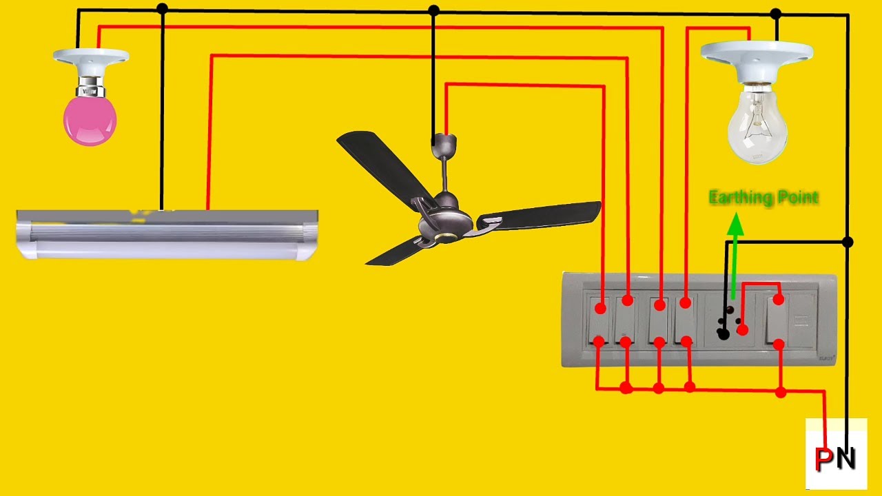 5 Switch 1 Socket Board Wiring Connection || Fan ,Bulb, Tube light, Night Bulb Socket Connection ||