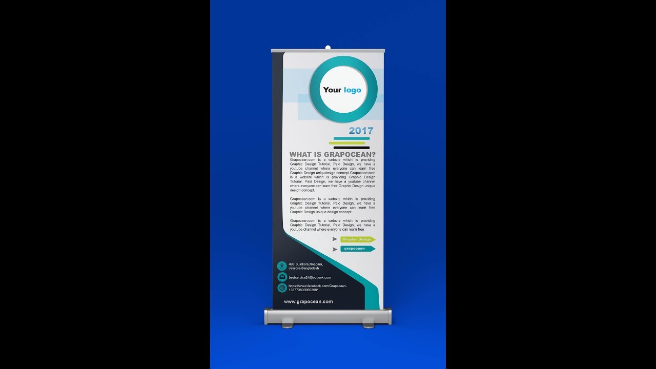 How to design roll up banner -Photoshop tutorial