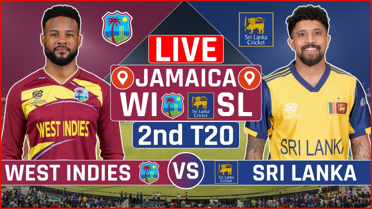 West Indies vs Sri Lanka 2nd T20 Live Score | WI vs SL 2nd T20 Live Audio Commentary