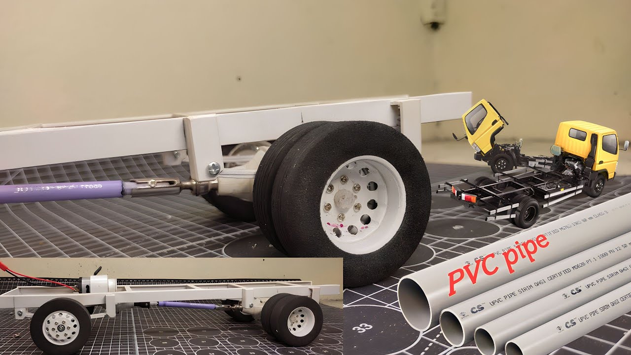 Saya membuat velg dari pipa PVC,dan karet ban dari spon, mobil RC truk