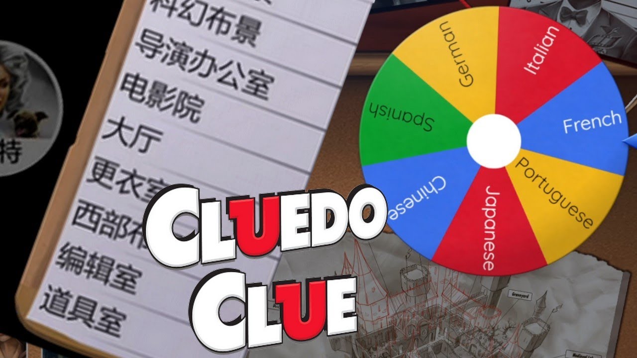 Classic Cluedo, but language changes every round