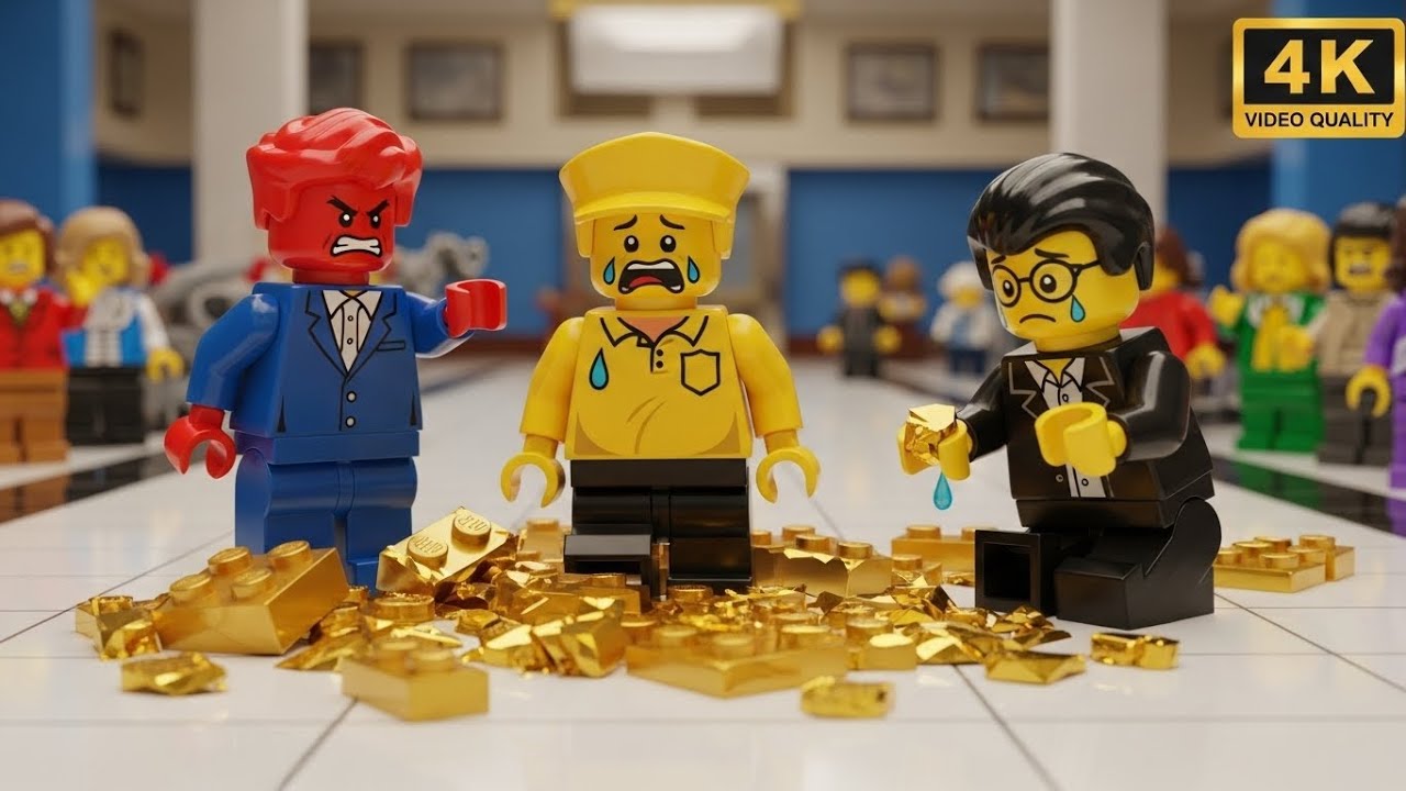 A priceless sculpture shattered at the LEGO City Museum opening! 🗿💥😱