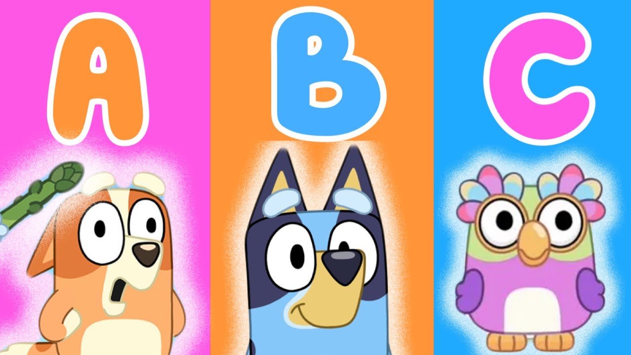 BLUEY ABC Learning Fun - Bluey and Bingo Short clips, Bluey Learning Video