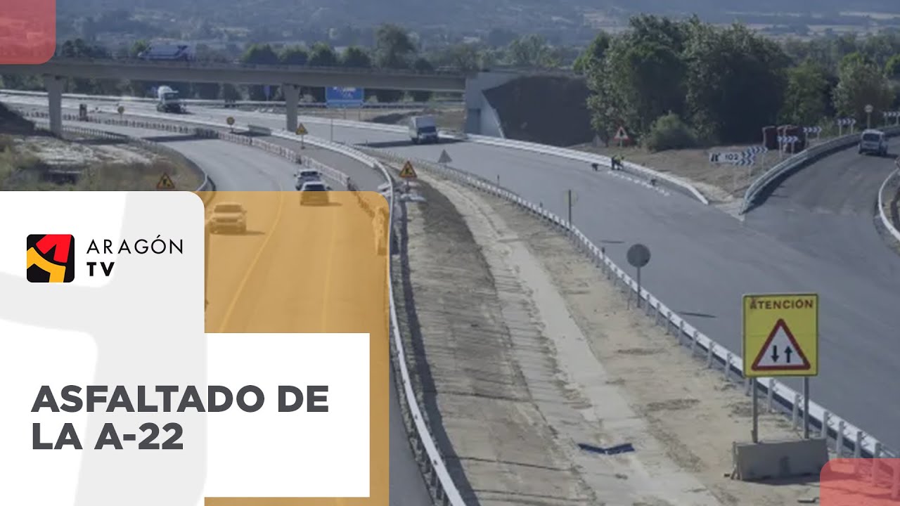 Asfaltado de la A-22 en Huesca
