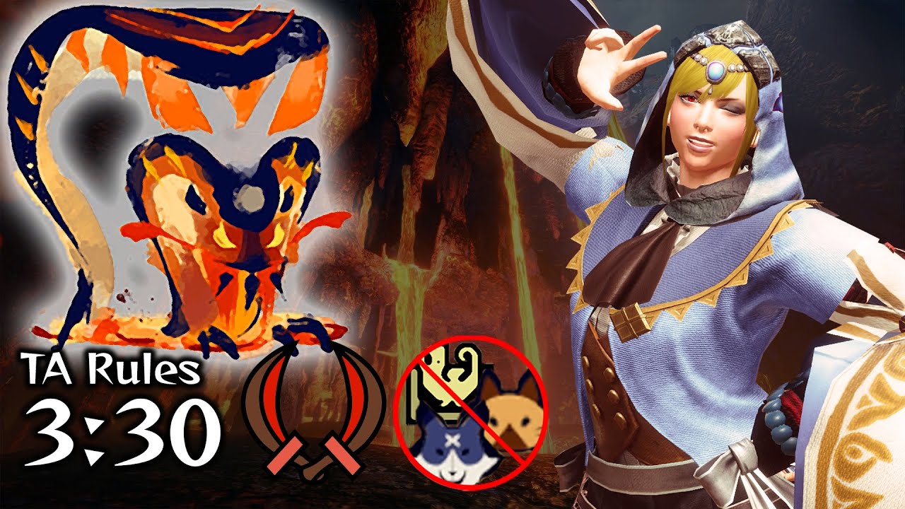 MHR Sunbreak: MR4 Magmadron Vs. Elemental Dual Blades 3:30 - オロミドロ亜種 双剣 ソロ オトモなし【サンブレイク】