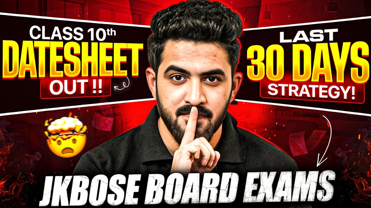 JKBOSE Class 10th Datesheet Out 😱 | Last 30 Days Strategy 🚨 | JKBOSE WALLAH