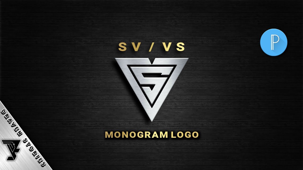 How To Make Monogram Logo Design SV or VS || Pixellab Tutorial