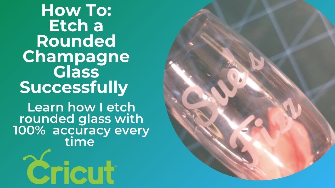Learn How To Etch a Champagne Flute Glass And Make Your Own Stencils On your Cricut!