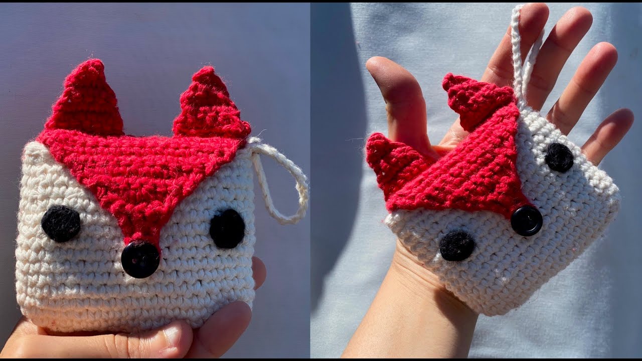 Very cute crochet fox coin  purse