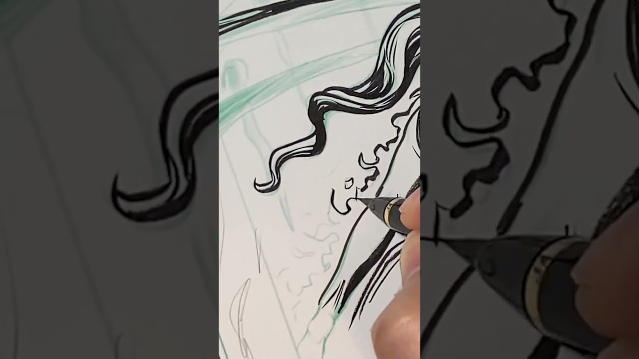 Kuretake Brush Pen and Inking Comic Book Art