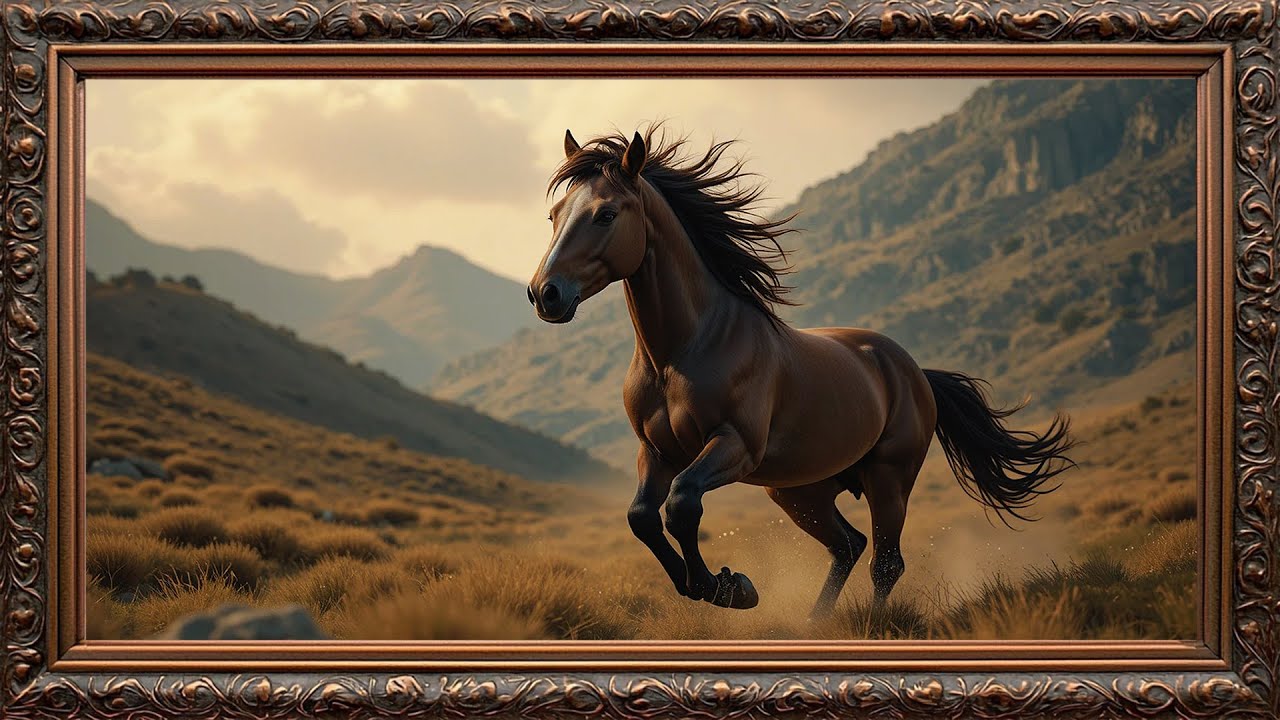 Free-Spirited Wild Horse in Mountains 🐎🏔️ | Epic Wildlife Photography | Framed TV Gallery