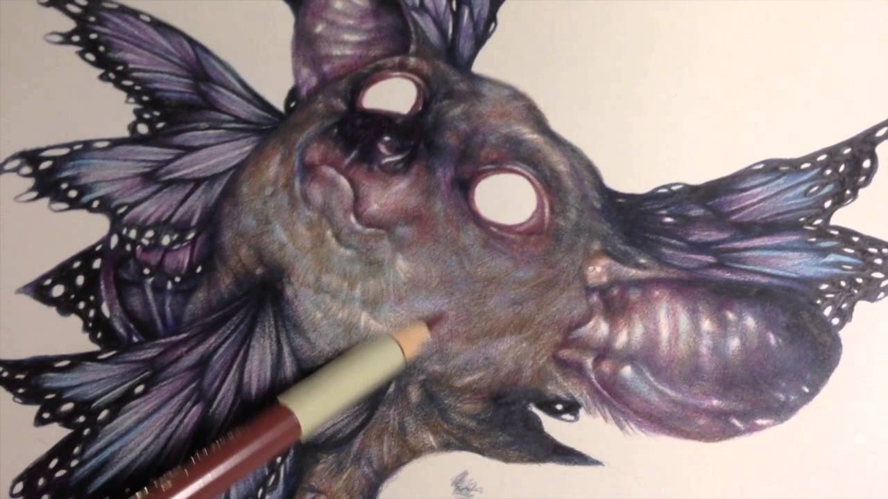 Marco Mazzoni: How to draw a Lemur with colored pencils on moleskine