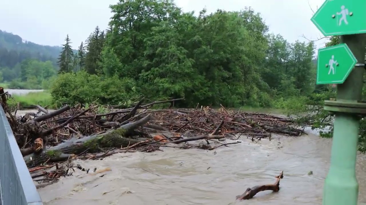 Hochwasser 3.6.24 An Mangfall und Leitzach.
