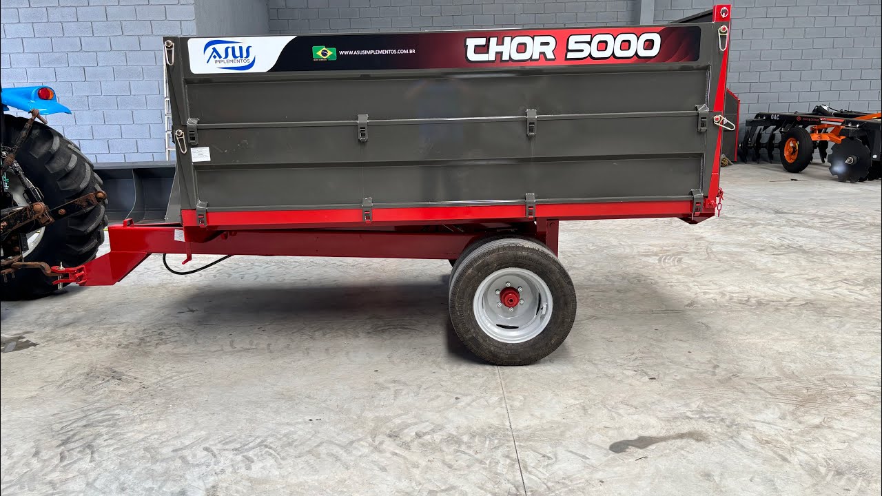 Carreta Agrícola metálica Nova Marca Asus para 5 ton basculante hidráulica no pistão a venda !!