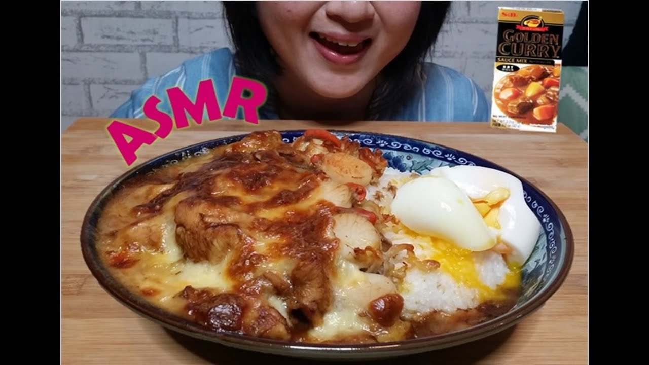 Cheese Baked Curry Chicken Rice with Scallop Mukbang/Eating Show (No Talking)