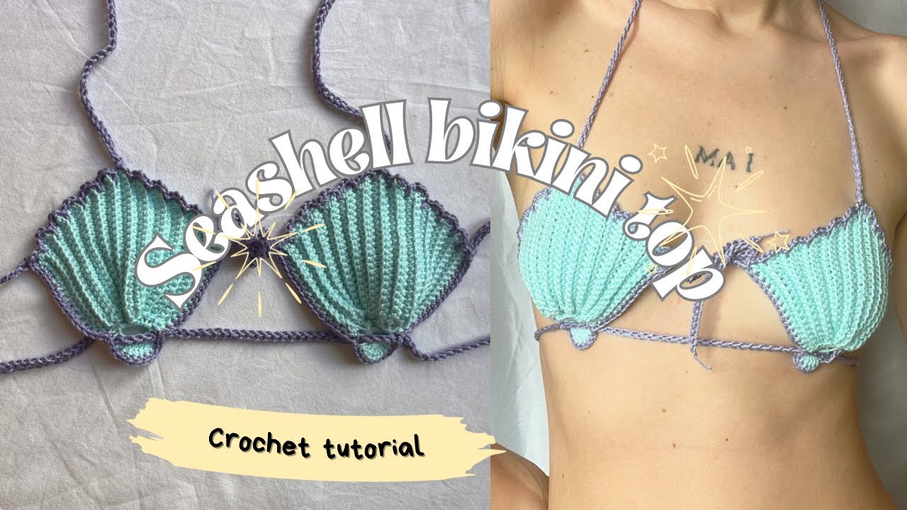 SEASHELL bikini top | crochet tutorial | for professional and beginner