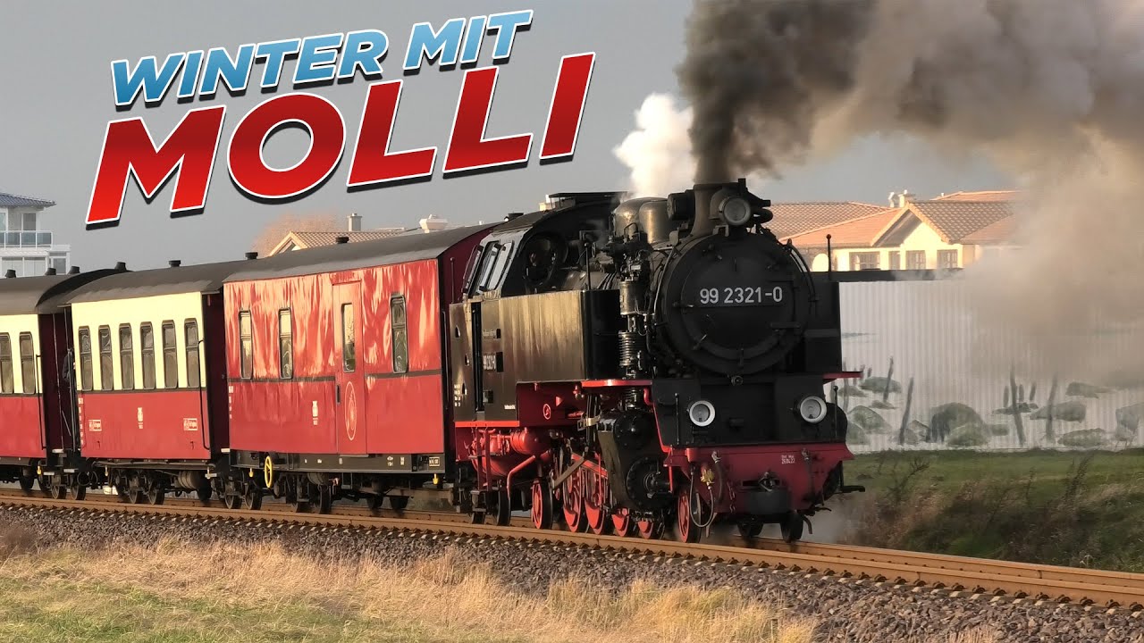 Die kleine Dampflok Molli im Dezember 2023