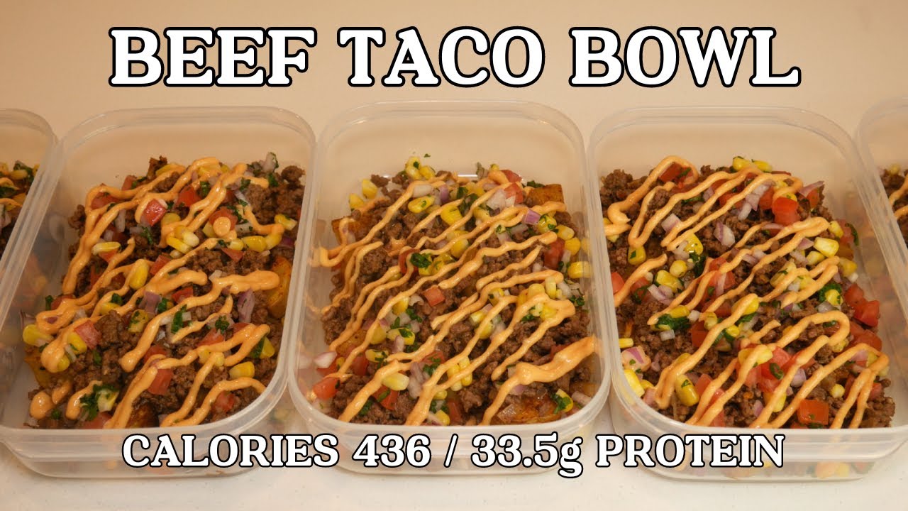 BEEF TACO BOWL: Low Calorie, High Protein Meal Prep!