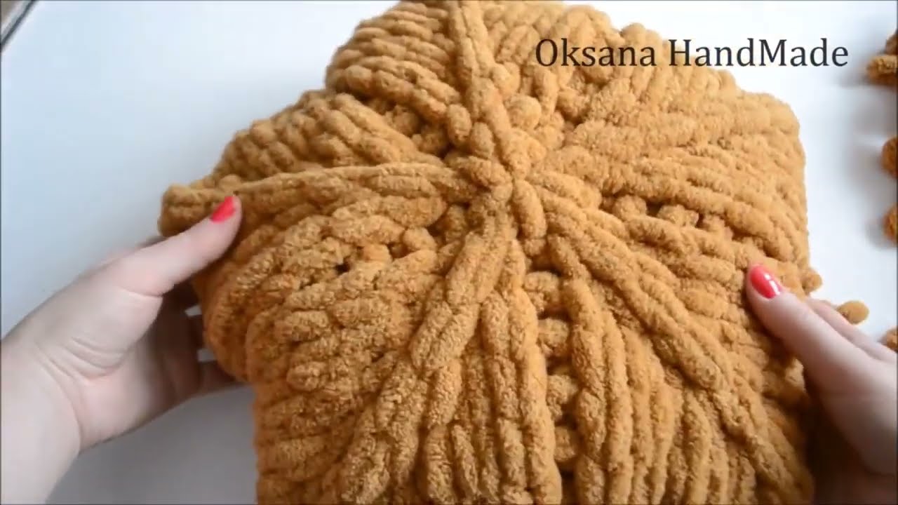 ВЯЗАНИЕ БЕЗ СПИЦ И КРЮЧКА. Подушка из Alize Puffy. Мастер класс