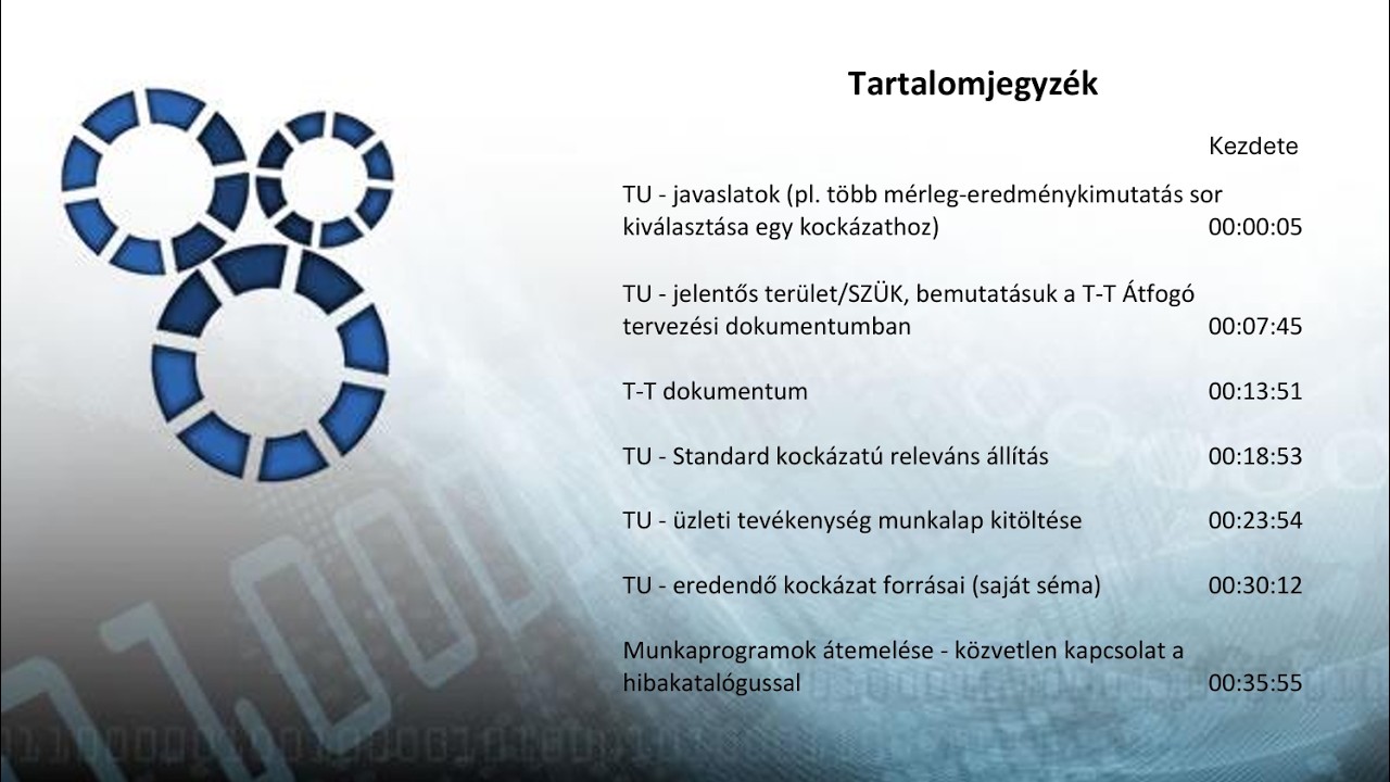 Tervezési kérdések - T-U, T-T, munkaprogramok