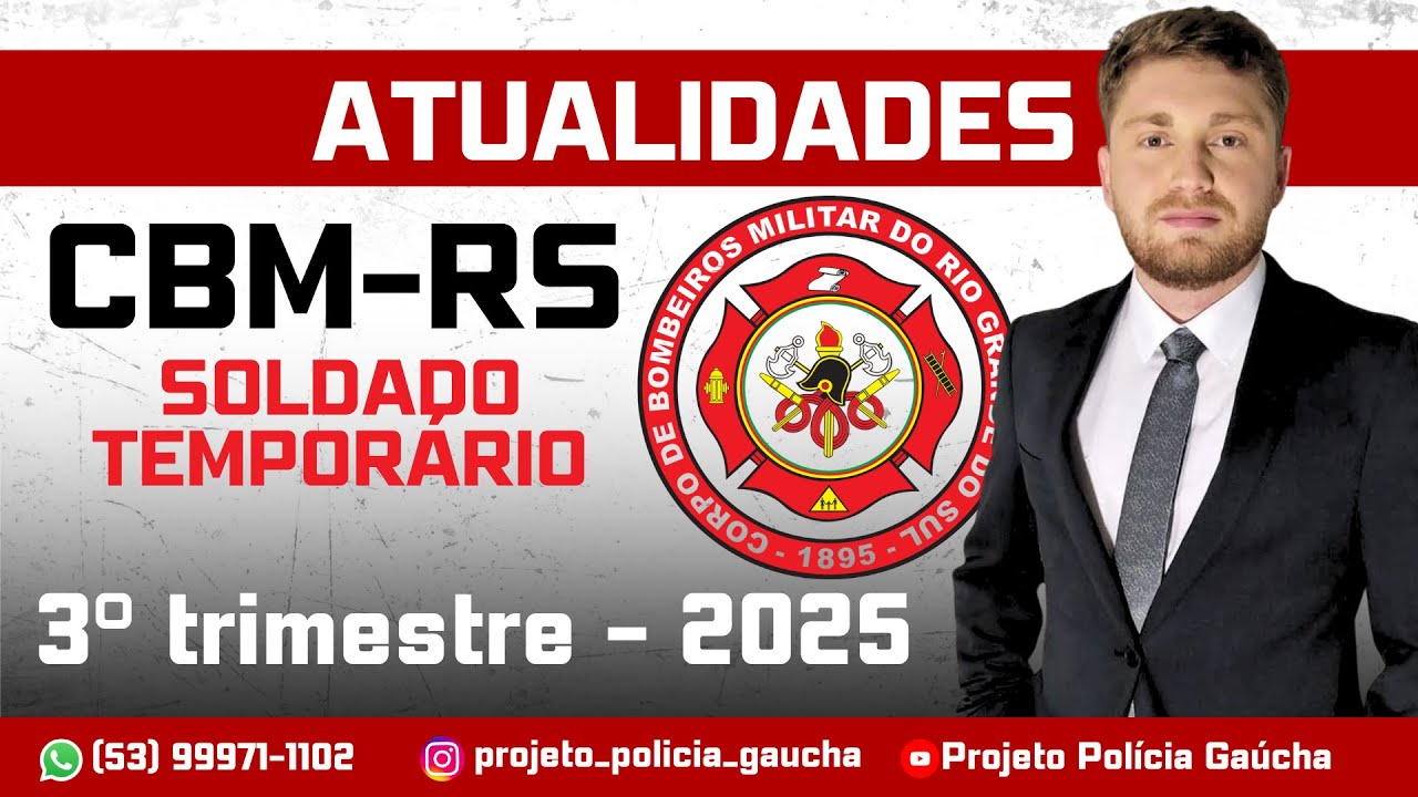 Atualidades 2025 - Processo Seletivo CBM-RS - Soldado Temporário