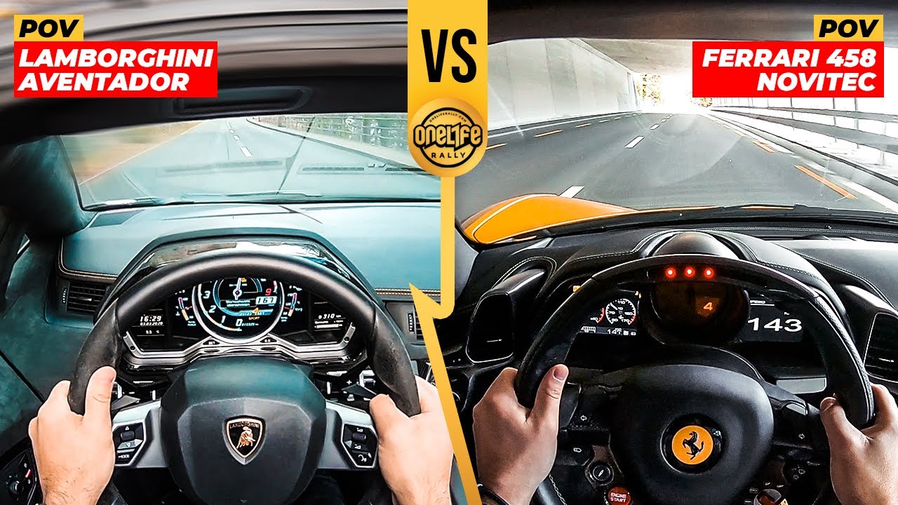 Lamborghini Aventador VS Ferrari 458 Italia | POV Driving Test