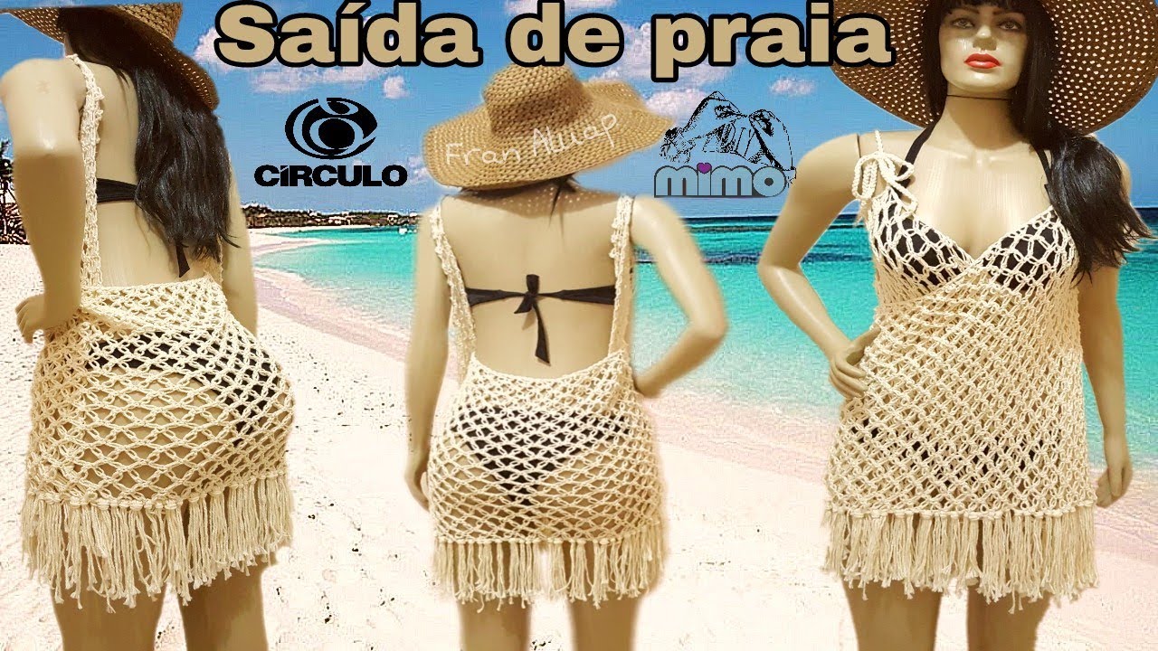 SAÍDA DE PRAIA DE CROCHÊ MT FÁCIL ( é um retangulo!) - FRAN ALUAP