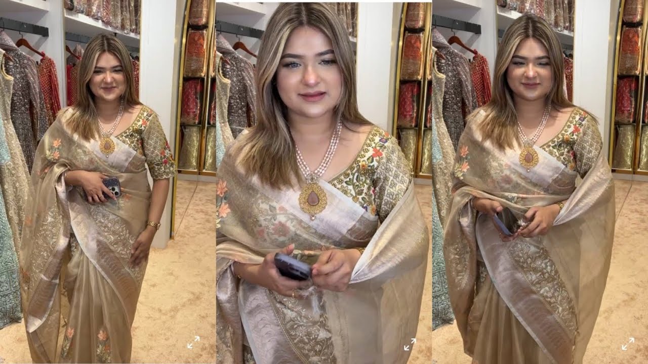 Exclusive Benaroshi Organza Stunning look.       Flat 20% Discount by Al Hamd Benarashi 