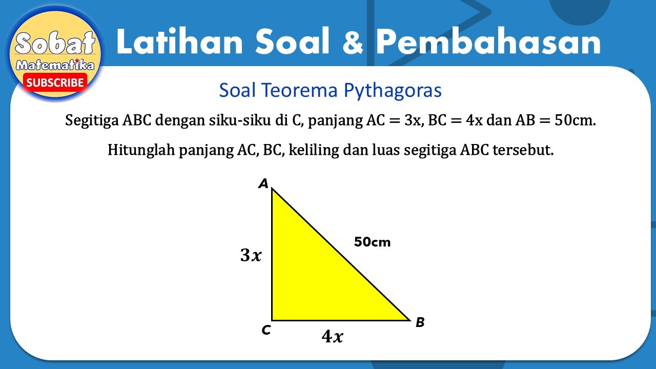 Jawaban Soal Sisi Aljabar Segitiga Siku dengan #teoremapythagoras #geometri  #matematikasmp