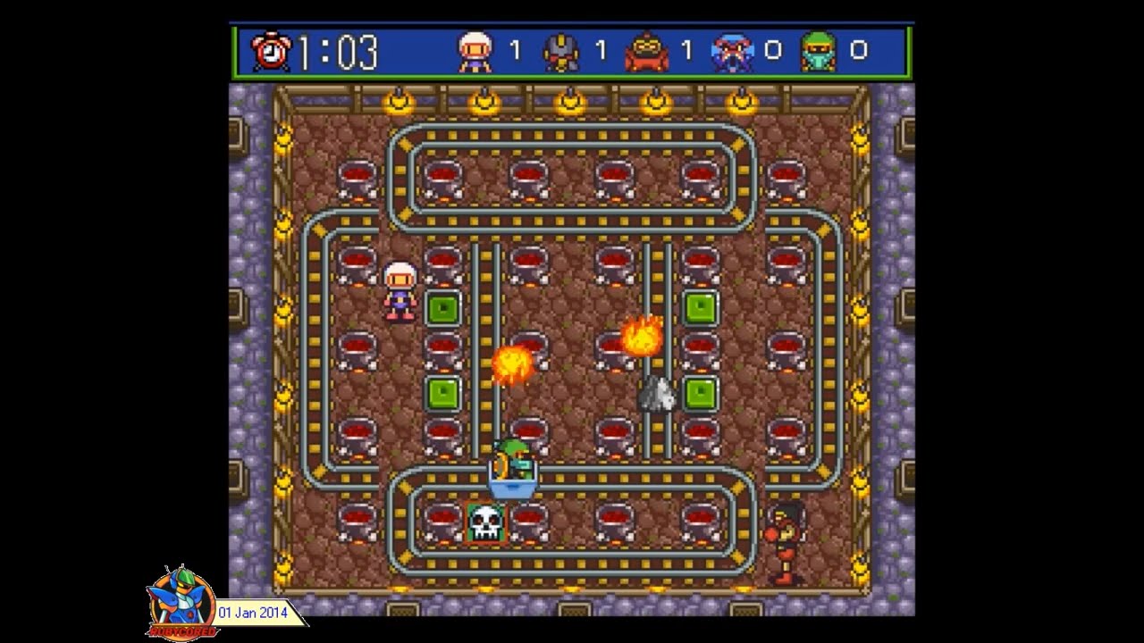 Super Bomberman 5 (1997, SNES) - 13 Multiplayer Stages (Group 4 of 6)[720p]