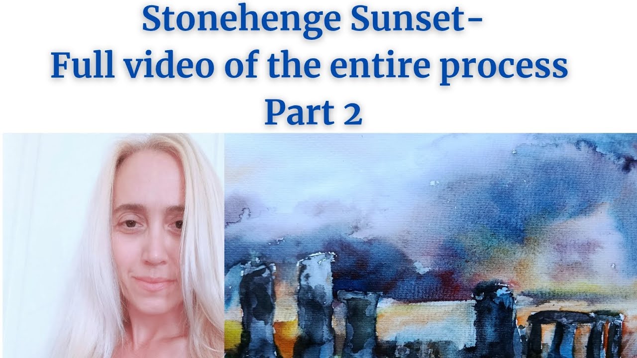 Full Watercolor Lesson: Painting Stonehenge Sunset (Part 2)