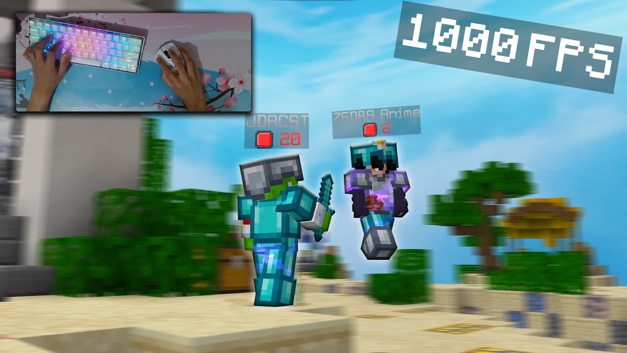Minecraft PVP with 1000fps is INSANE (ASMR)