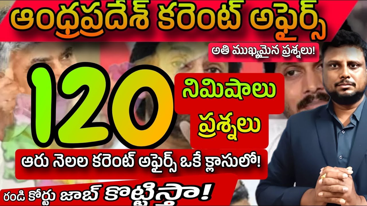 ఆంధ్రప్రదేశ్ ఆరు నెలల కరెంట్ అఫైర్స్! AP current affairs MCQs | AP High Court model paper