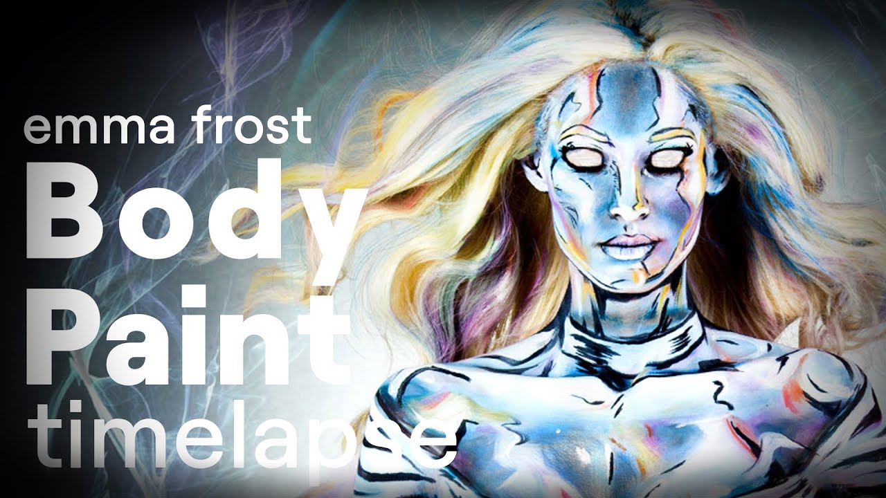 Emma Frost Body Paint 💎 Transformation 💎 Tutorial & NFT art