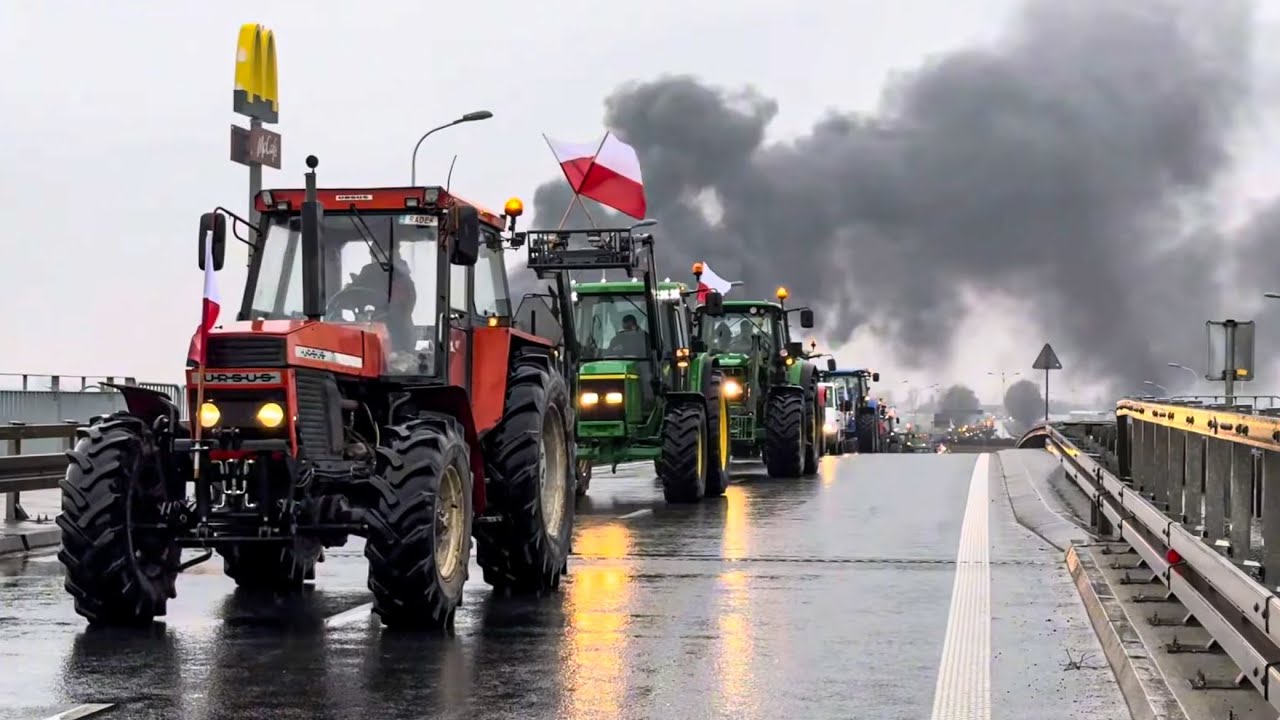 🇵🇱 Ogólnopolski protest rolników! Ponad 800 ciągników! Blokada S5⛔️ 09.02.24🇵🇱
