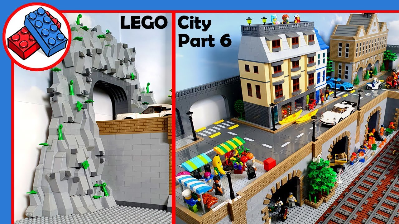Building a LEGO City Part 6 - Rock Tunnel & Market Square